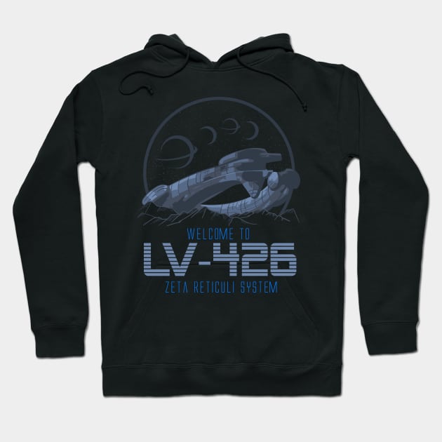 Welcome to LV 426 Zeta Reticuli System Hoodie by Meta Cortex